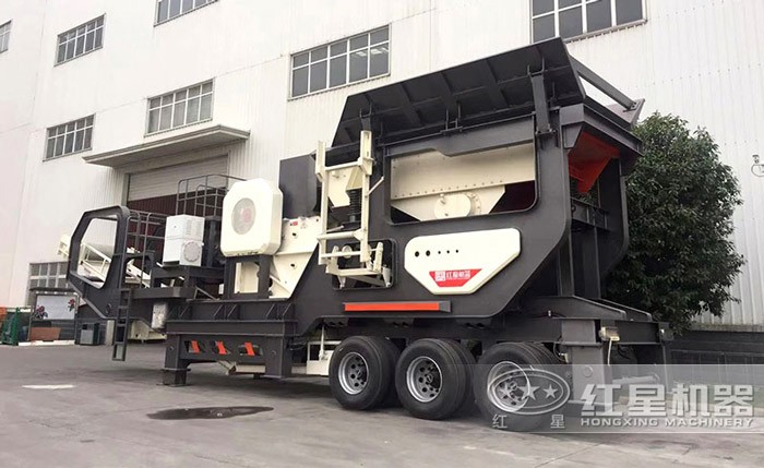 紅星輪胎式移動破碎站移動性強(qiáng)