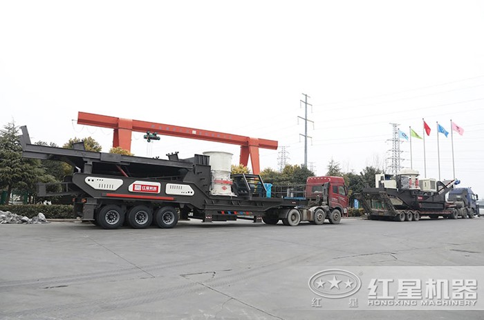 流動的石料粉碎機發(fā)貨現(xiàn)場