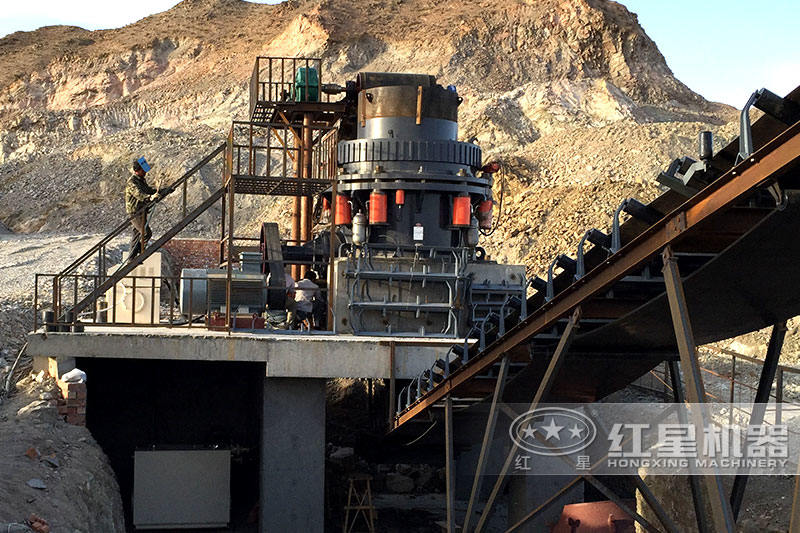 圓錐破碎機(jī)現(xiàn)場(chǎng)近景，可安排就近現(xiàn)場(chǎng)考察