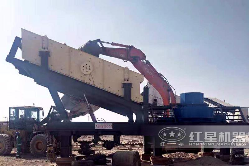 制砂、篩分一體化移動(dòng)式鵝卵石篩選機(jī)